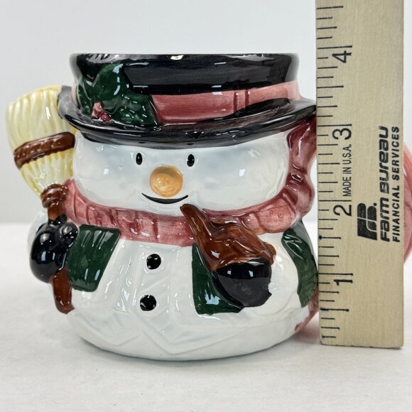 Home Trends 12 Oz Hand-Painted Snowman Mug Ceramic Holiday Coffee Tea Cup - Picture 10 of 15